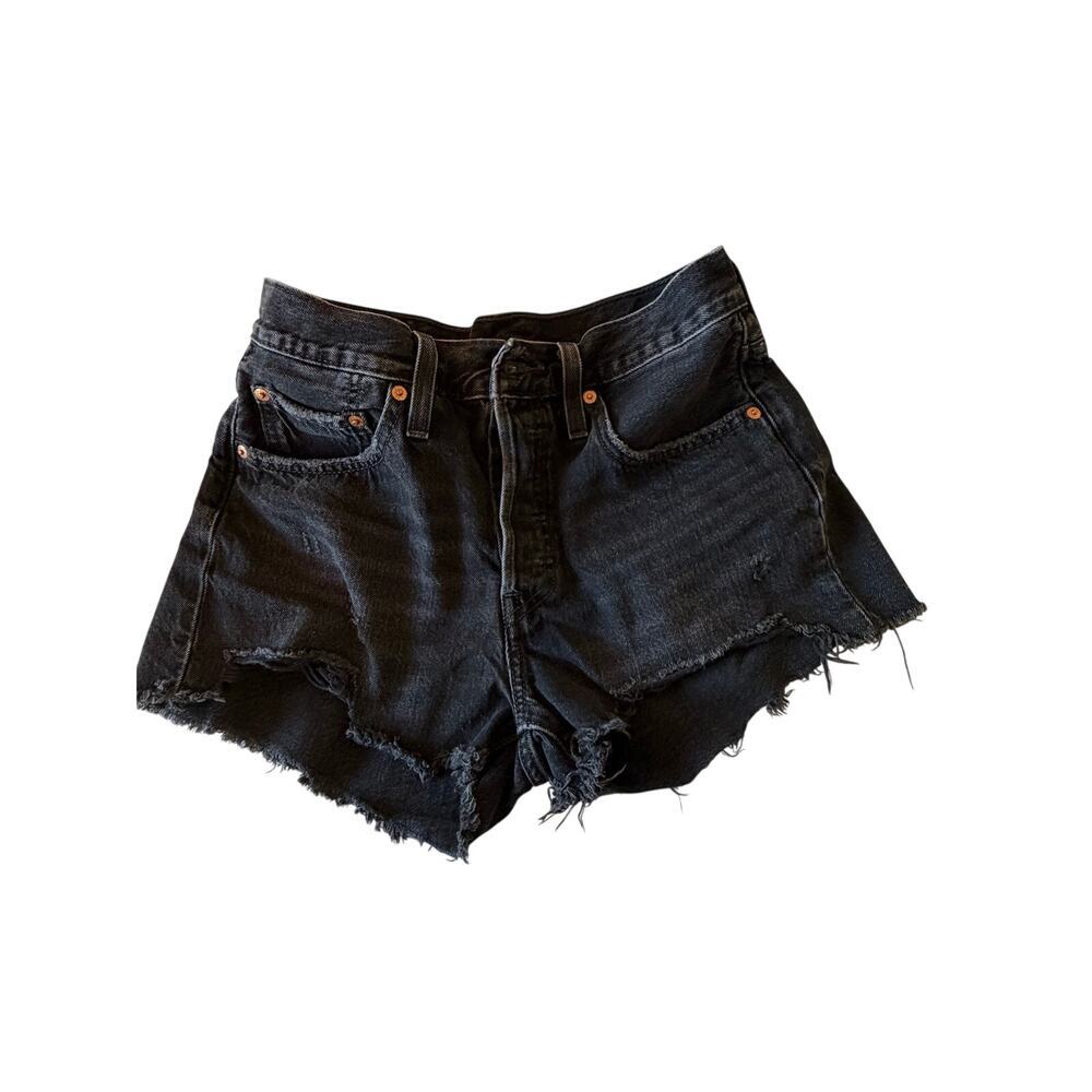 Levi's 510 Denim Jean Cut Off Shorts Cotton Black Size 27